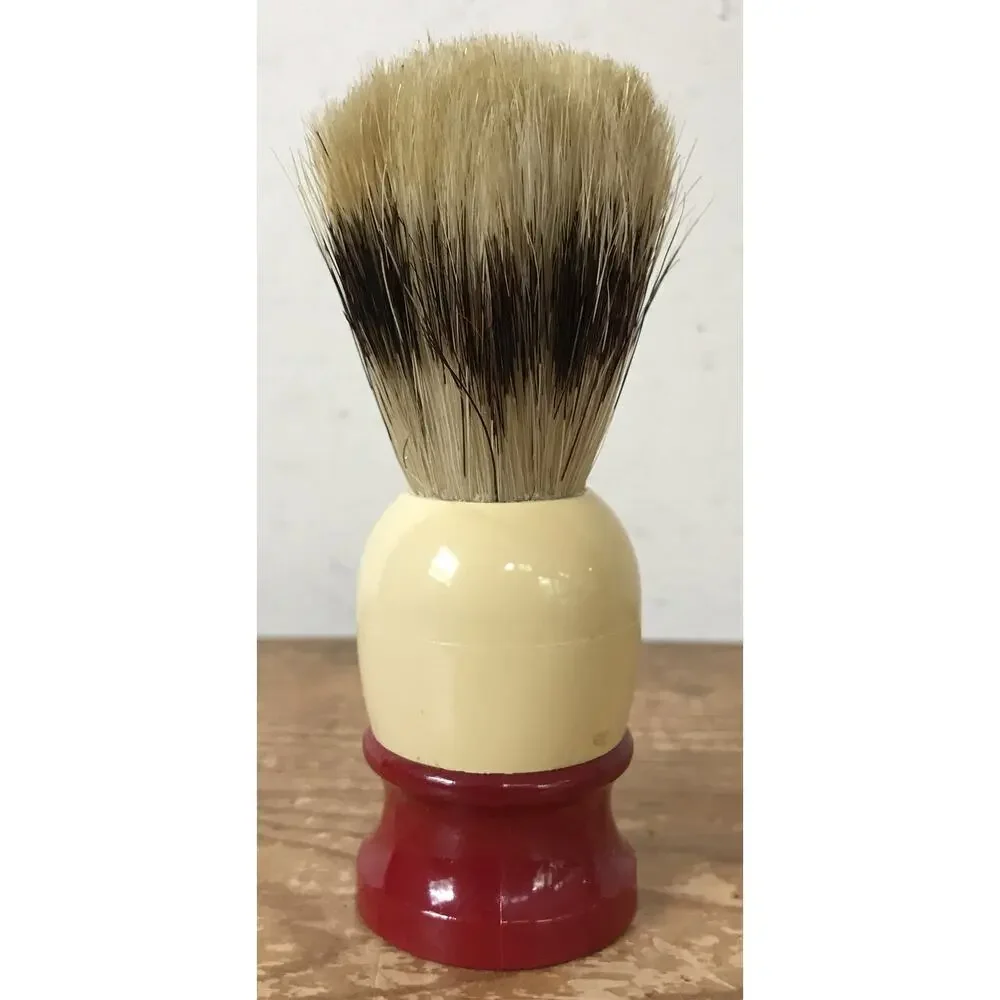 Vintage 1950s Ever-Ready C40 Cream Red Sterilized Badger Shaving Cream Brush